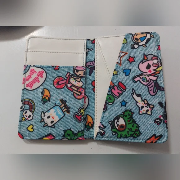 Tokidoki Denim Daze Blue Fanny Waist Sling Belt Bag With Matching Bifold Wallet